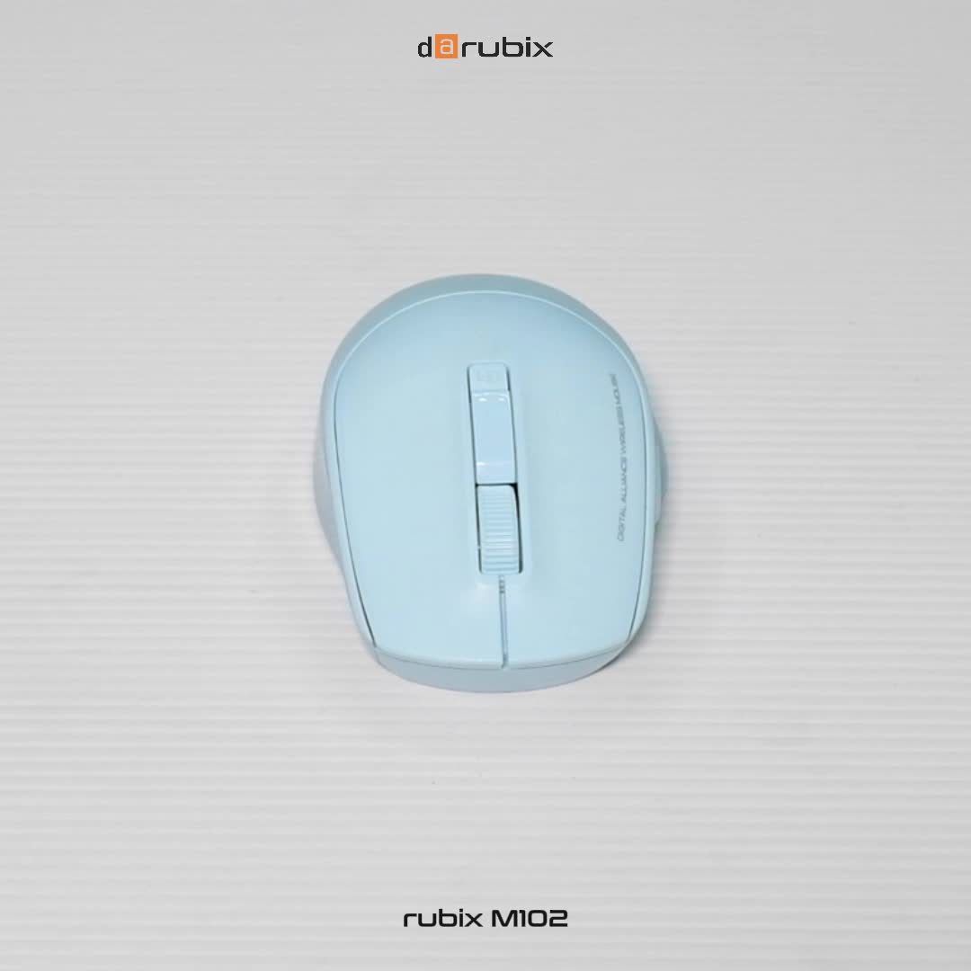 Mouse Office DA Rubix M102 Wireless 2.4GHz Silent Click Lightweight Ergonomis Black/White/Pink/Blue