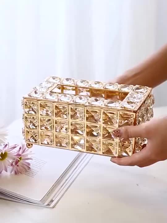 OPTIVIA Tempat Tisu Kristal Kotak Tisu Crystal Kotak Tisu Blink Kotak Tisu eropa Gold kotak tisu kotak tisu KOTAK TISU MEWAH TEMPAT TISU