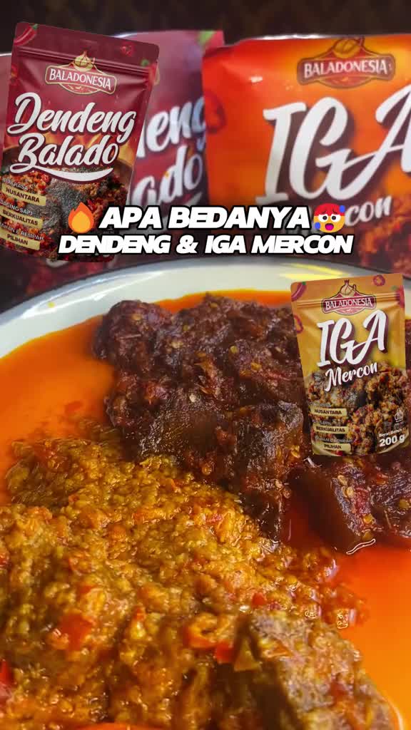 Baladonesia - PAKET GANDENG (1 Iga Mercon + 1 Dendeng Balado) Food