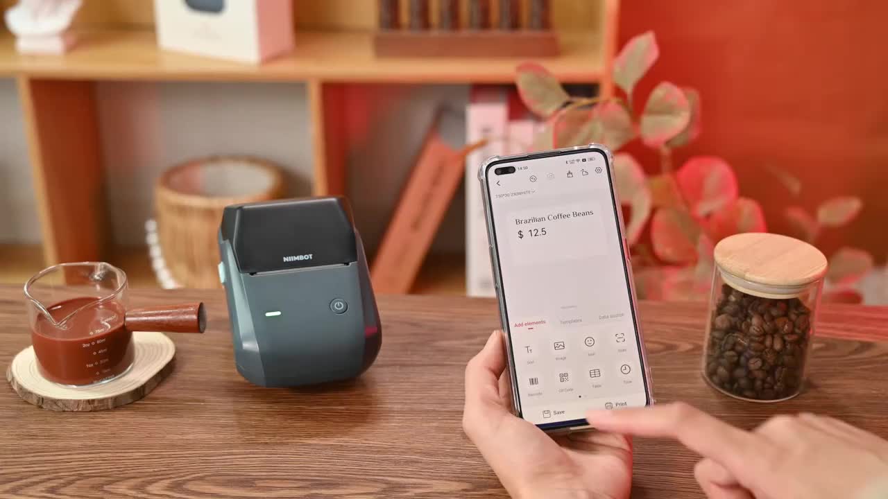 NIIMBOT B1 Printer Label, Pembuat Label Portabel Bluetooth lebar 20-50mm