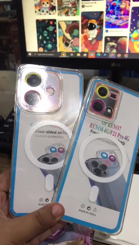 case motif Magsafe untuk  OPPO A3X A3 PRO 5G A60 RENO4F A3S A31 A18 A92 A52020 A92020 A33 A53 A5S A7 F9 A12 A55 A54 A15 A16 A16K A17 A59 F1S A74(4G) A91 RENO3 F5 F7 F11 F11PRO RENO4 RENO5 RENO64G RENO74G RENO7Z5G RENO5F  black  phone casing hp oppo a3x 20