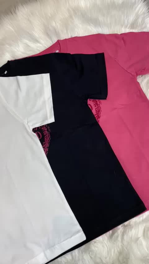 Atasan Kaos Wanita Noona Sen love tengah lengan pendek Basic Casual Fit Katun Kombinasi Santai Melar Baju Panjang Oversize