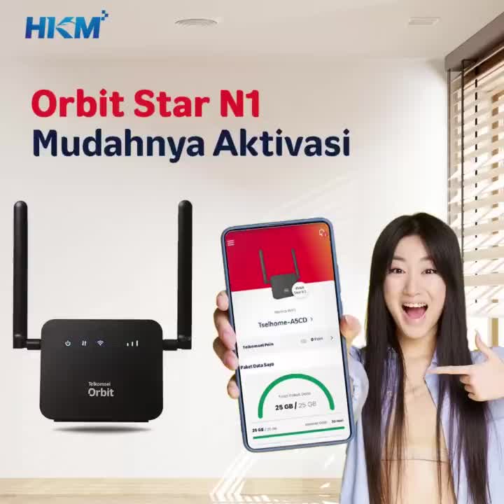Telkomsel Orbit Star H3 B313 Modem WiFi 4G High Speed Free Telkomsel