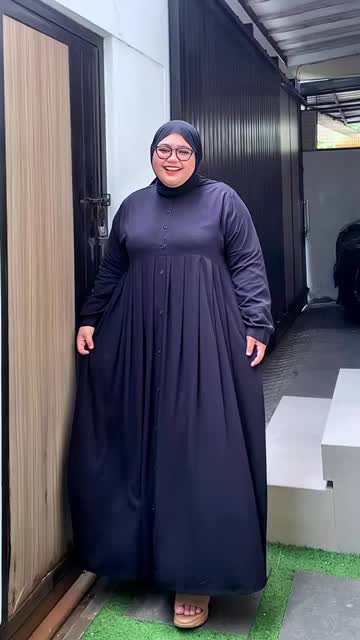 GAMIS JUMBO AYUDIA Polos LD 120 130 140 150 Bahan Katun Twill BB 70 - 150 kg Kasual Adem Lembut  Nyaman Serat Tebal Maxi Dress Wanita Hitam Putih dll Lengan Panjang Muslim Busui Bumil Menyusui Aman Kancing Atas Aktif Bawah Variasi Tali Samping