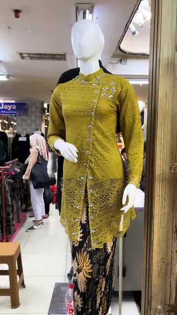 Setelan Kebaya Janggan Brukat Payet / Kebaya Brukat Modern / Kebaya Janggan Malika Payet