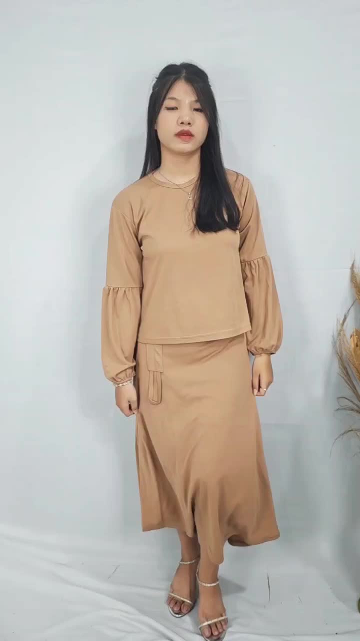 setelan rok wanita suncrape casual premium Baju Panjang Celana Atasan