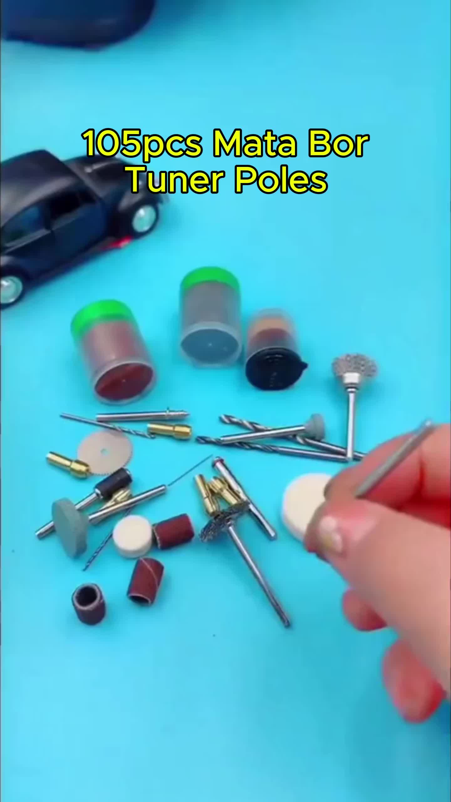 Mata Bor Tuner Poles Mini Set 105 Pcs Mata Dremel Tuner Potong Ampelas Amplas Gerinda Bor Mini