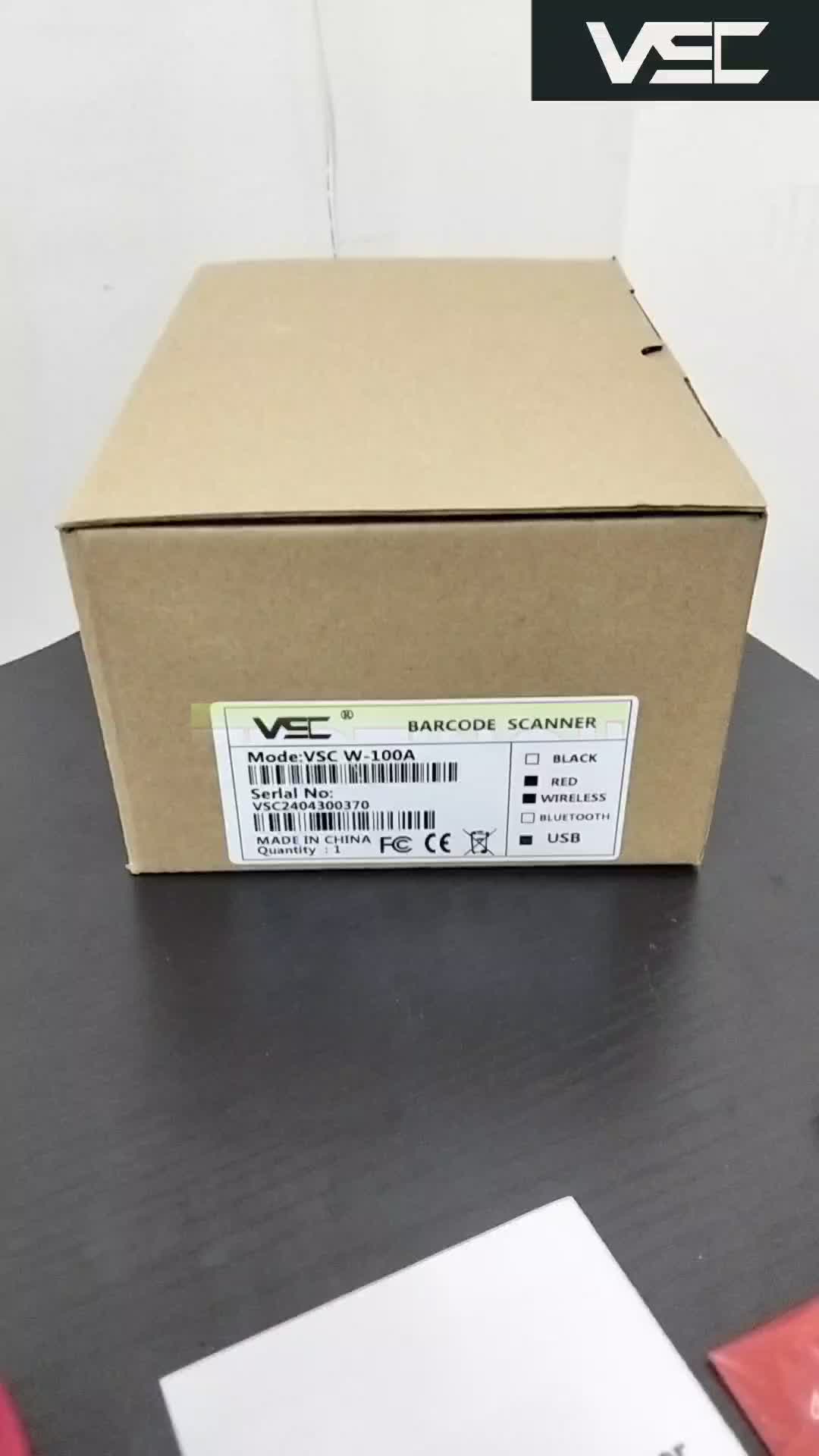 BARCODE SCANNER VSC W-100A WIRELESS STAND AUTO SENSE - SENSITIF LASER Blue Green