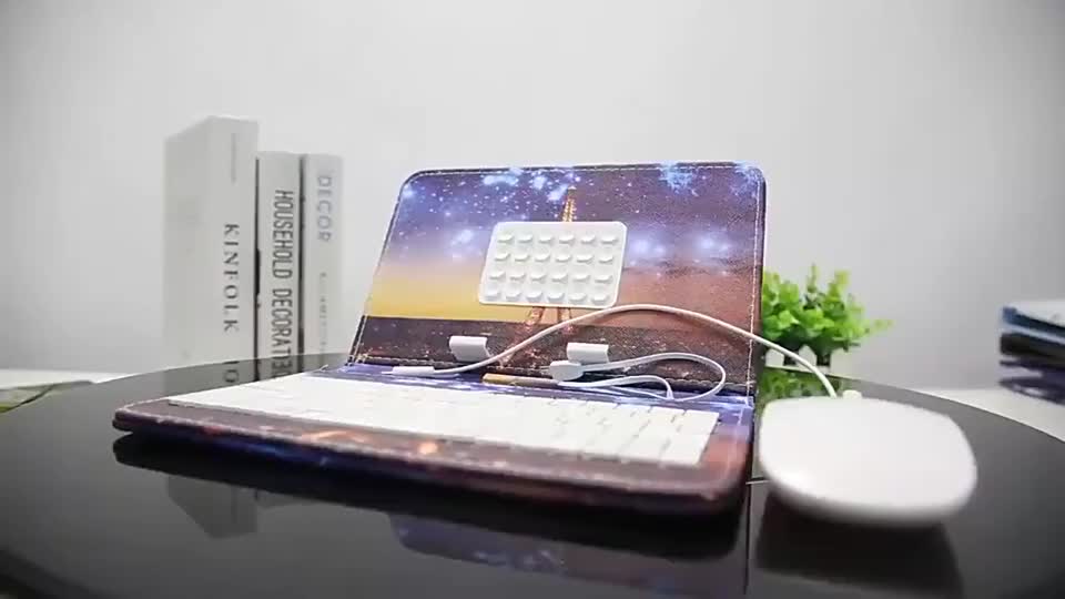 Set Keyboard Mouse Berkabel Portabel, Set Tipe-c/micro-usb Dengan Penutup Kulit Untuk Ponsel Huawei Xiaomi Vivo Oppo