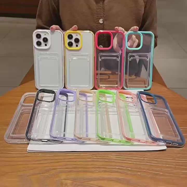 Transparant Card Wallet Bumper Full Cover Case For iPhone XR 7 8 SE 2022 7+ 8+ X XR XS 11 12 13 14 Pro MAX 6s SE 2020 Casing