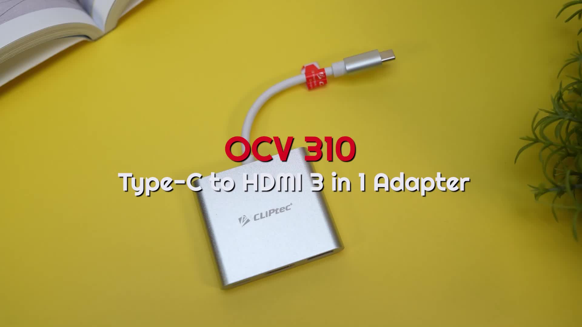Cliptec Converter Type C to Hdmi & USB 3.0 3 in 1 4K Ultra HD Display 100W Power Delivery OCV310 Garansi Resmi 2 Tahun