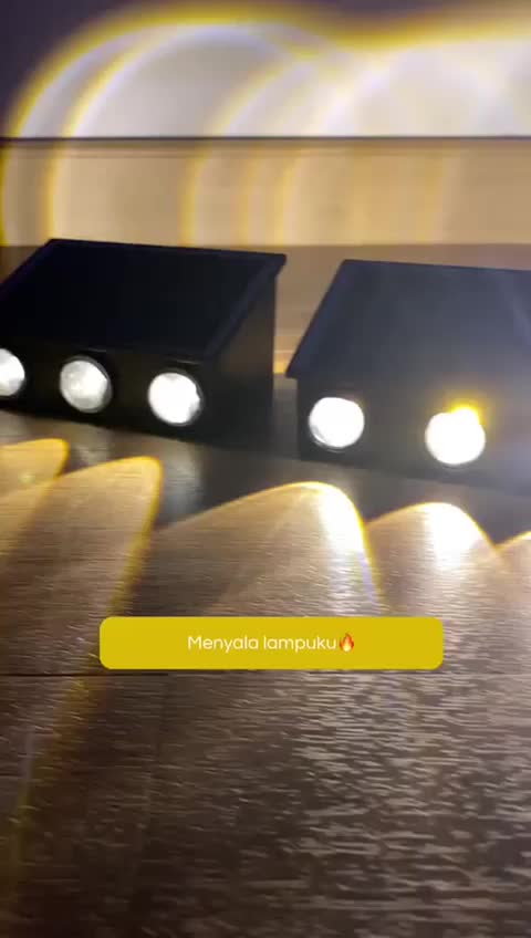 (INTELIGHT) ( COD ) Lampu Dinding/Lamp taman Tenaga Surya/ 4/6/8 LED WARM single Warm Solar Sensor Cell Light Hemat Energi /Waterproof Lampu Hias Outdoor Rgb White