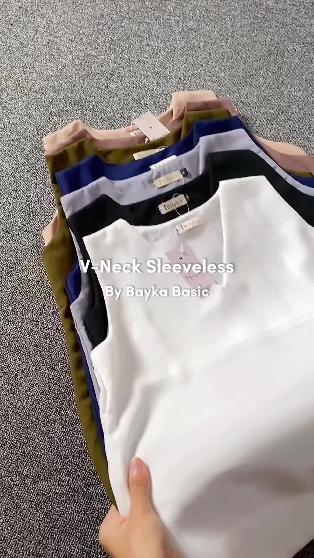 V NECK Blouse Inner Sleeveless Tank Top korean style kain Blouse tanpa lengan daleman kamisol manset basic atasan polos wanita dalaman premium small medium big size jumbo Fit Hitam Nyaman Navy Putih Rompi Santai Melar Casual