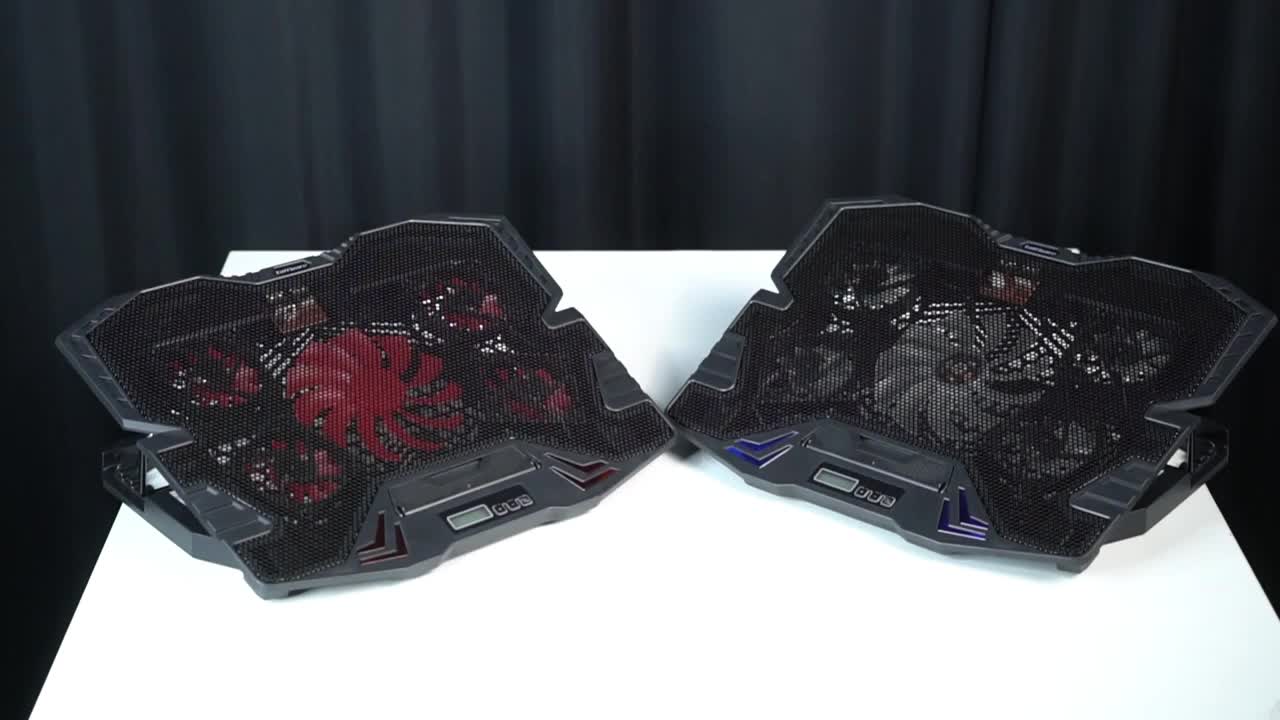 AFFSELV Cooler Laptop Cooling Pad 5 Fan 17 Inch Adjustable Speed 2600 RPM Kipas Pendingin Laptop Gaming dengan 6 Level Kecepatan dan 4 Level Ketinggian untuk Laptop hingga 15.6 Inch