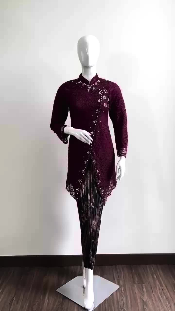 Atasan Kebaya Tunik Brokat Set Kebaya Janggan Modern Baju Wisuda Kondangan Nikahan Lamaran Model Payet Wanita Panjang