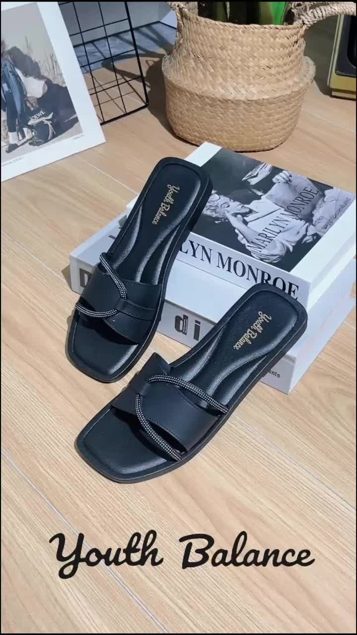 Sandal Selop Wanita Karet Import BALANCE Ban 1 Sol Tipis / 1330-2B