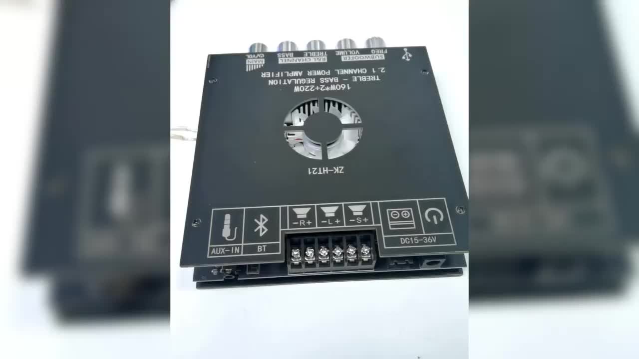ZK-HT21 Bluetooth digital power amplifier amplifier 2.1 channel 【TDA7498E】 subwoofer nada tinggi dan rendah 160W * 2+220w amplifier bluetooth