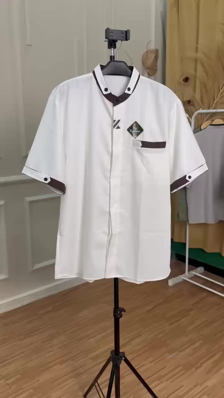 Baju Koko MALIK Lengan Pendek Putih Baju Kurta Putih Terbaru Baju Muslim Pria Putih Viral Dewasa