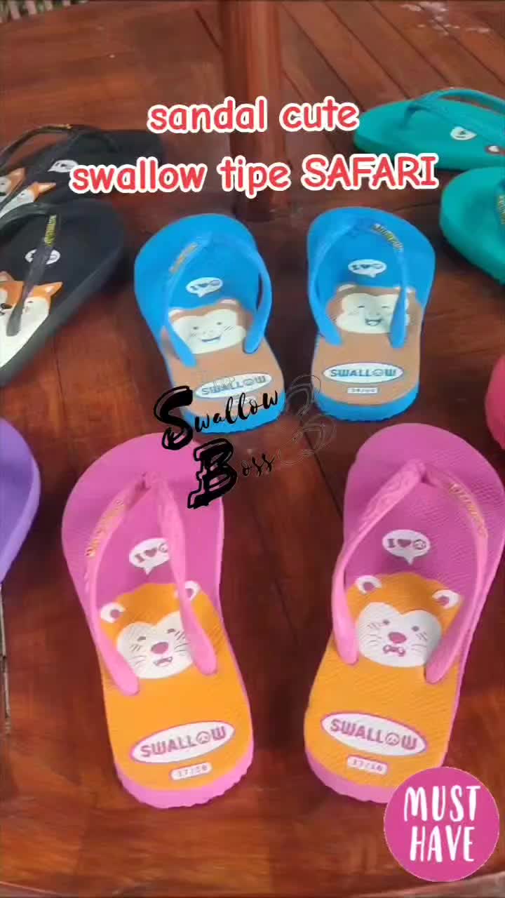 Sandal Jepit Swallow Wanita Tipe Nice Safari - Karet Tebal, Nyaman, dan Unik - Sendal Lucu Karakter, Best Seller