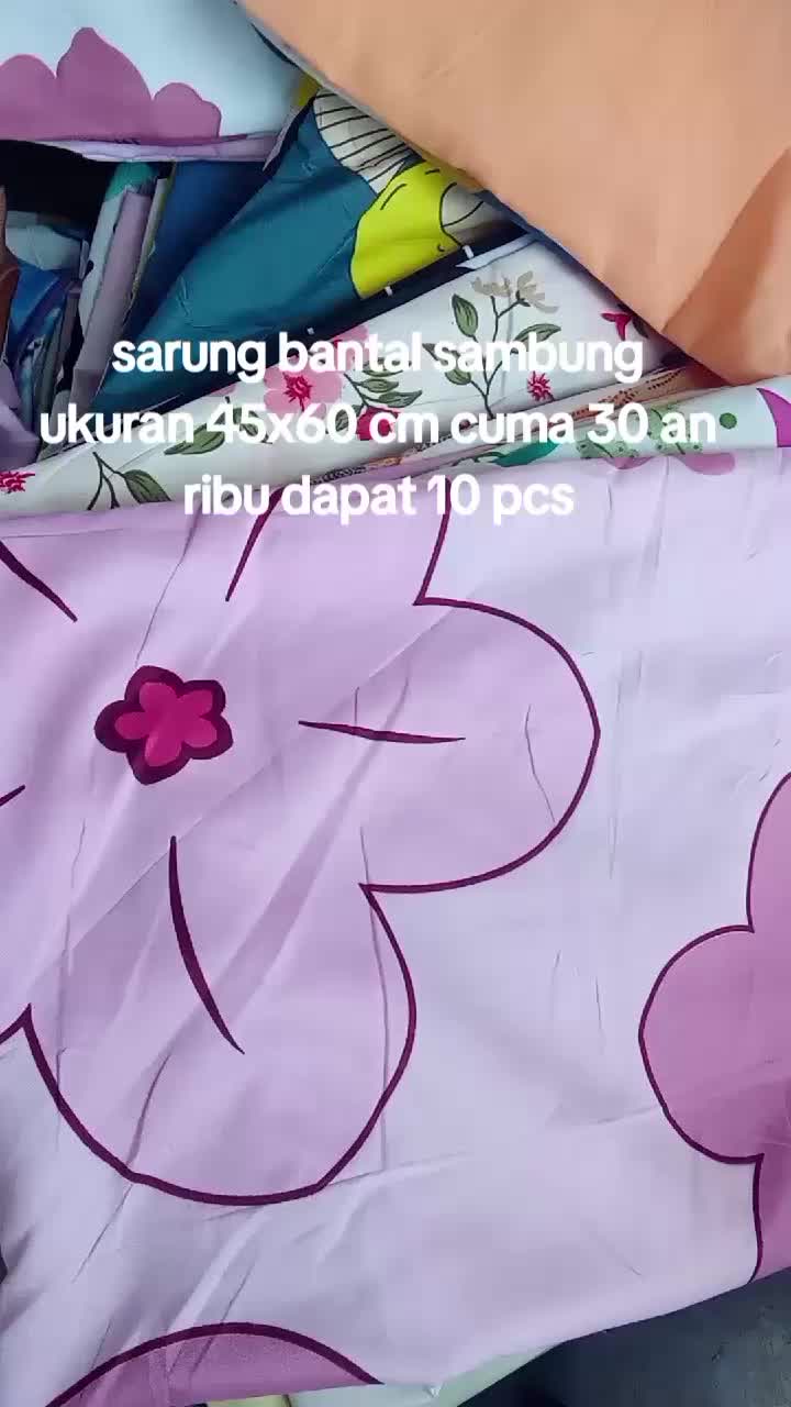 10 pcs sarung bantal sambung warna random/acak kain katun disperse 45x60 cm kapuk gratis ongkir