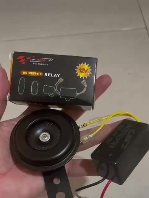 PAKET KLAKSON STANDAR BEBEK DAN MATIC 12 VOLT HORN UNIVERSAL PLUS RELAY KLAKSON PUTUS PUTUS 12 VOLT UNIVERSAL
