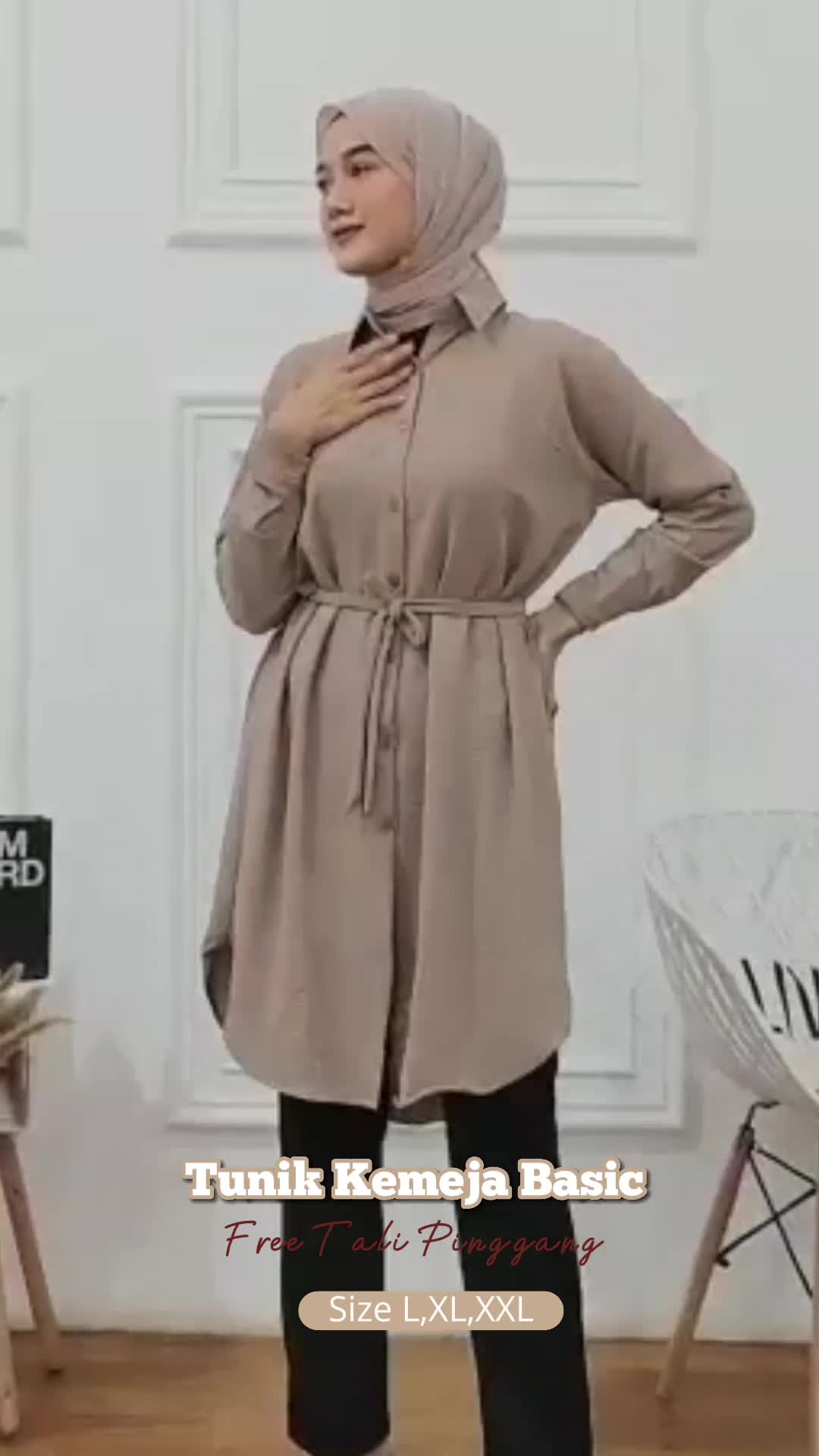 Dress Remaja Perempuan Tunik Polos Muslimah Wudhu Kekinian