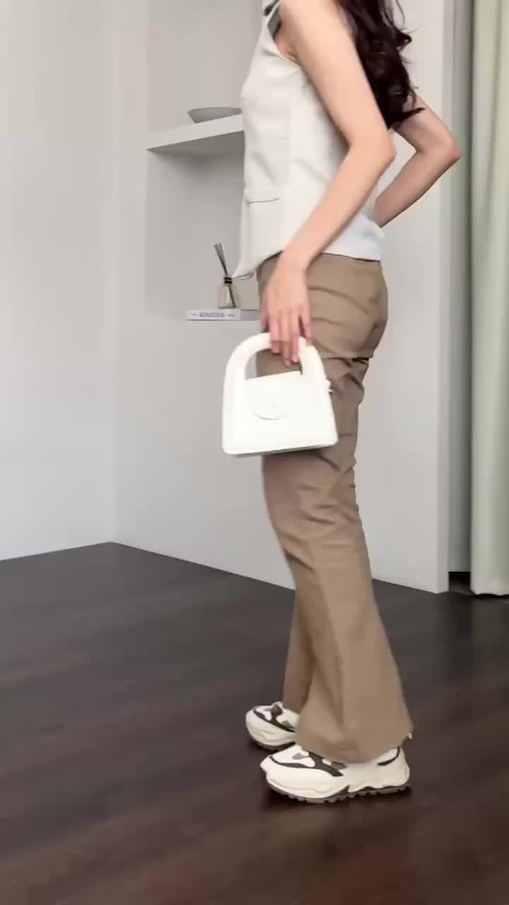 ZAYIDA Flare Pants Cutbray - Highwaist Kulot Basic Cutbray stretch melar - Celana Panjang Wanita Kain Twill Combed