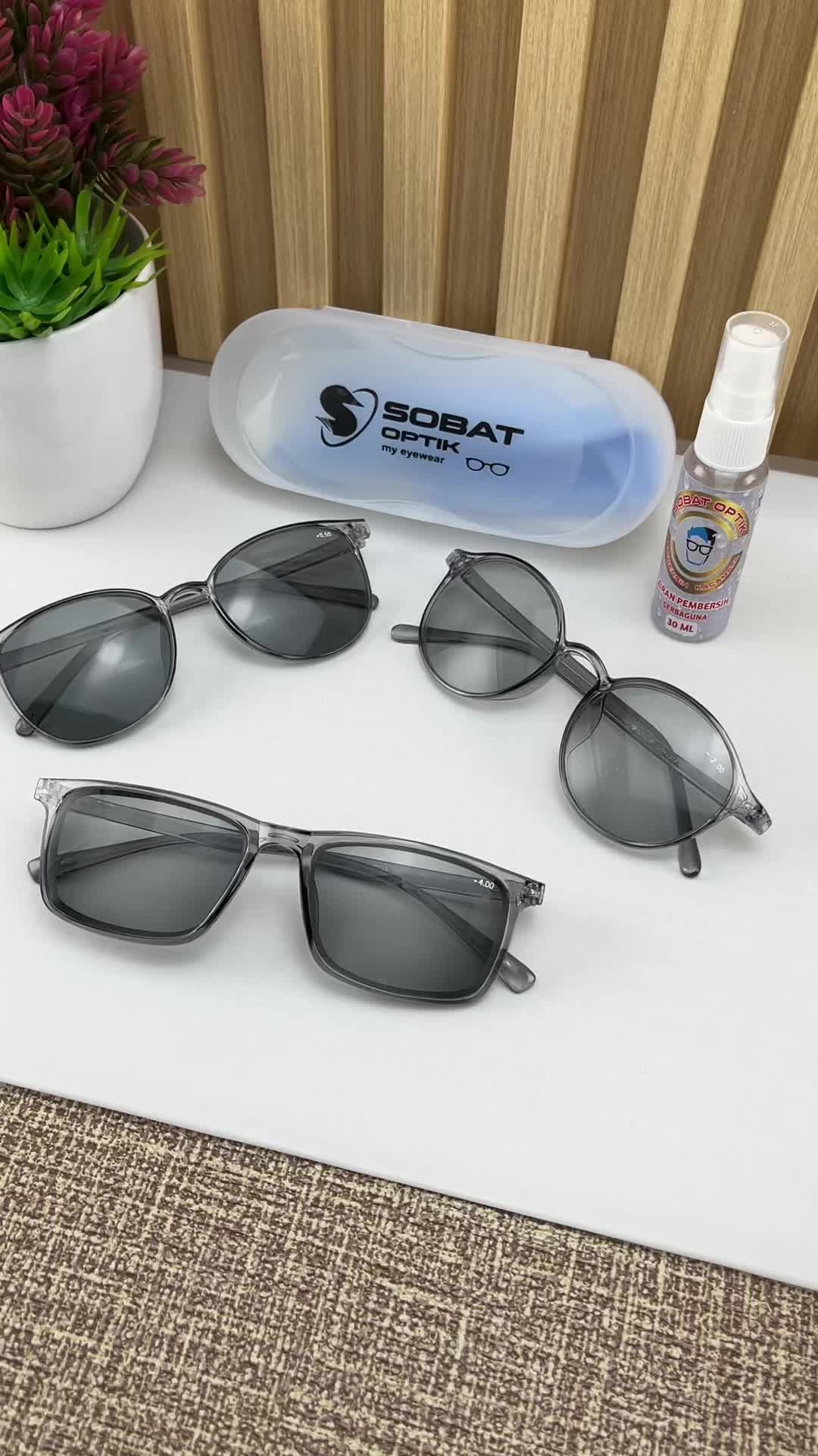 Kacamata Minus Rabun jauh Lensa Warna Grey Bisa Pria Atau Wanita Ukuran -0.50 Sampai -4.00