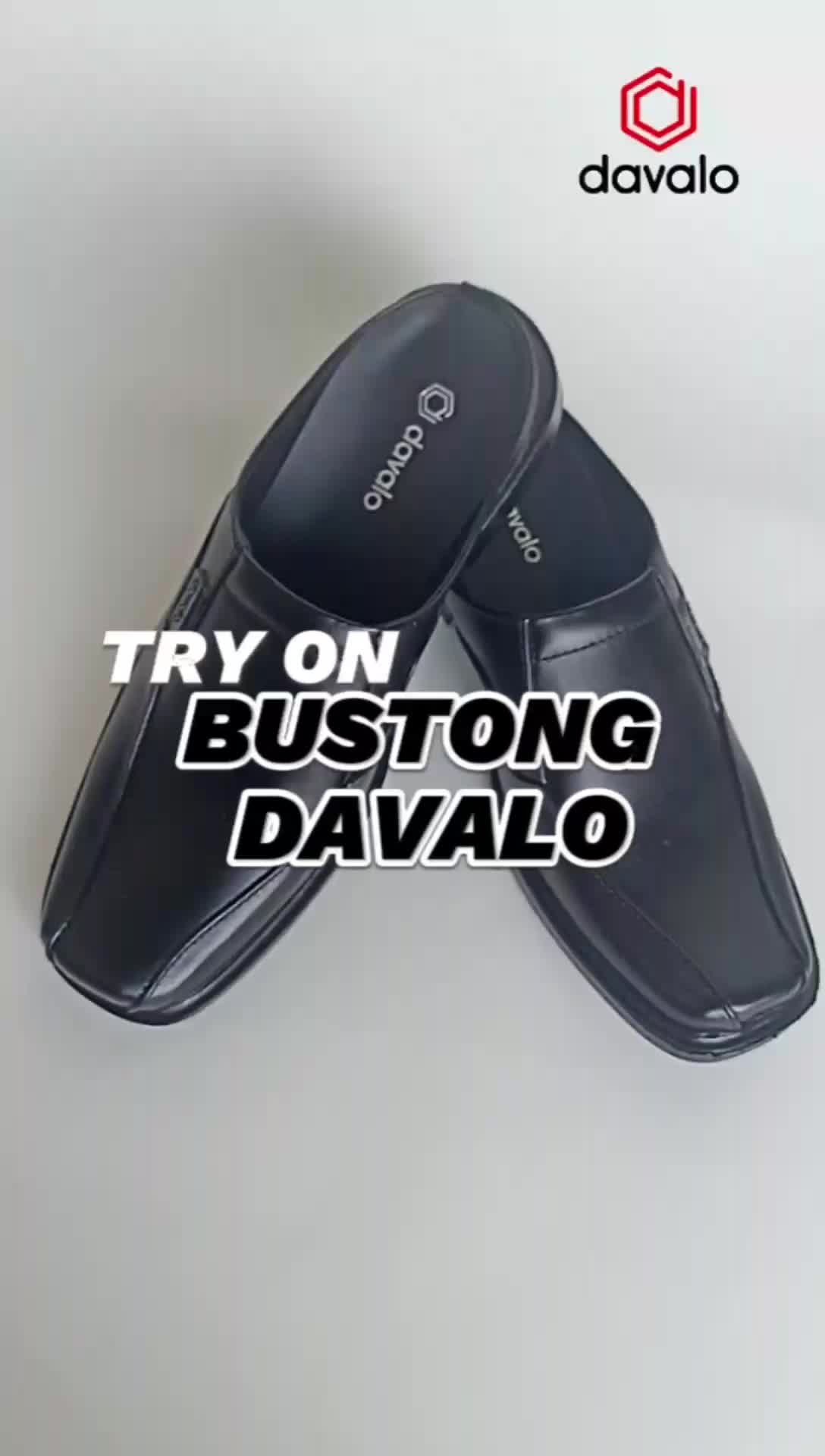 davalo Sepatu Pria Bustong Kulit Sapi Asli Sandal Selop Sendal Slop Slide Tutong Hitam Shoes Size 38-46 Upper Kulit Asli Outsole TPR Ringan Kuat