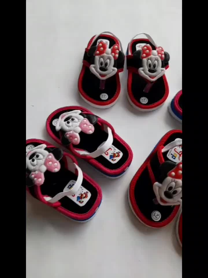 Sandal Jepit Baby Bunyi Encit Motif Miky Terbaru/Sendal Anak Prempuan/Spatu Bayi Lucu Empuk Kaki Perempuan Cewek