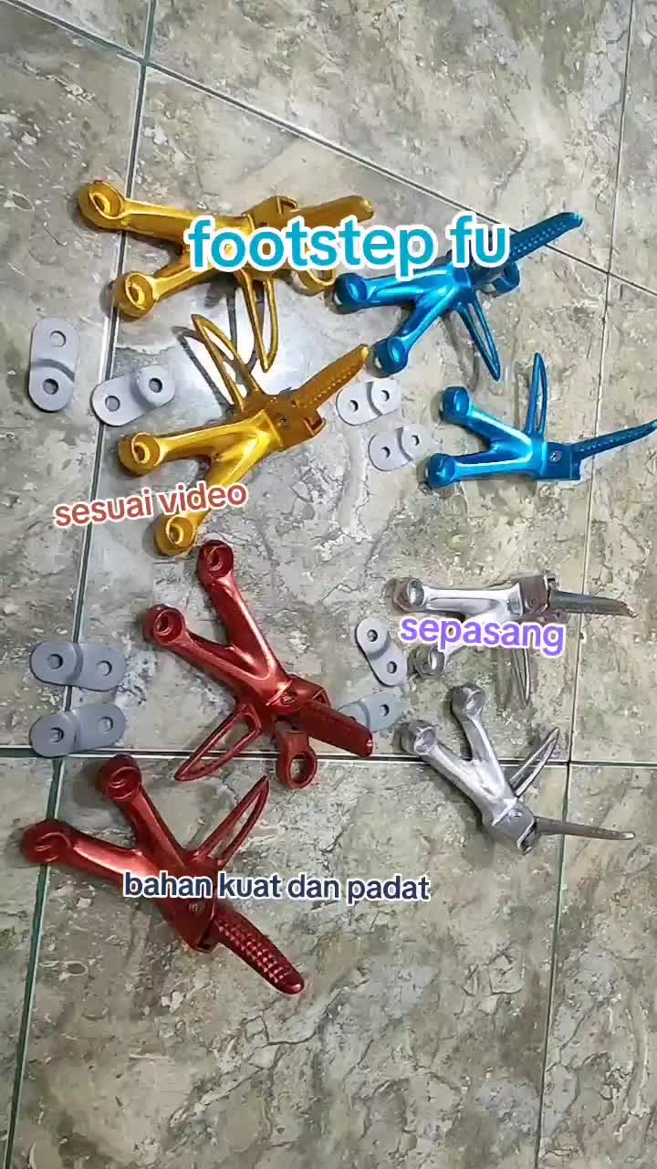 FOOTSTEP PIJAKAN GANTUNG BELAKANG SATRIA FU JUPITER Z  VEGA R JUPITER MX KING FULL CNC SET KANAN KIRI AKSESORIS MOTOR WARNA SILVER Motorcycle