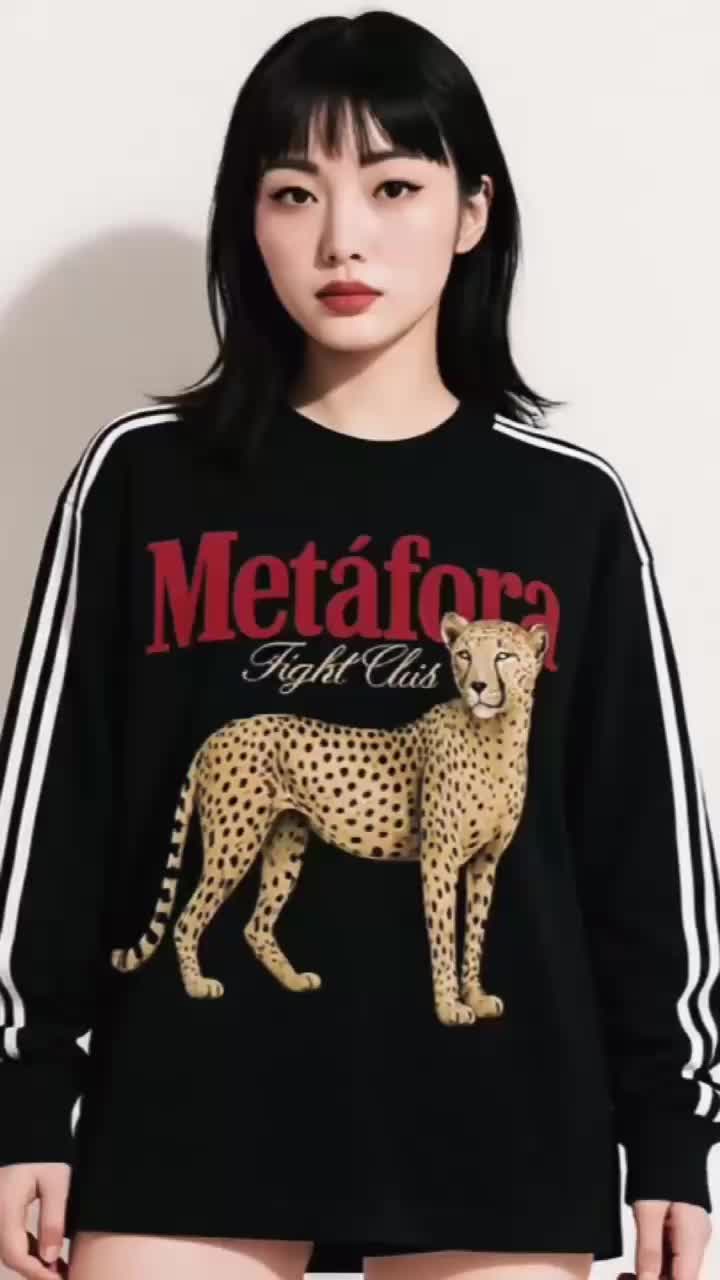 Metafora Tshirt MTFR Tiger Longsleeve Vintage Kaos lengan Panjang Striip Hitam