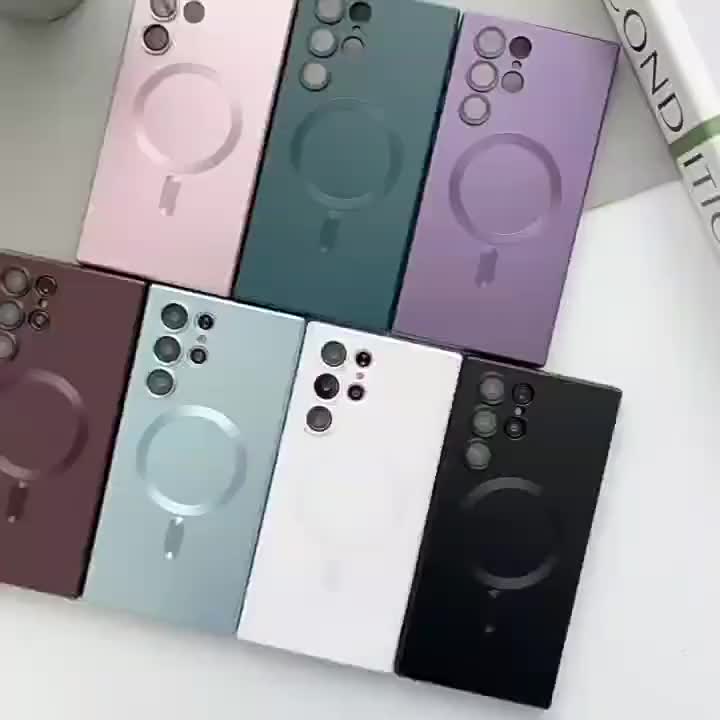 Bunso AORI Soft Case untuk SAM S25 Ultra Edge Plus FE S24 S23 S22 S21 5G Matte Magnetic Slim Silicone Cover Silikon Casing Softcase With Camera Lens Glass Protector S25Ultra S25FE S25Edge S25Plus S24Ultra S24Plus S24FE S23Ultra S23Plus S22Ultra S21Ultra