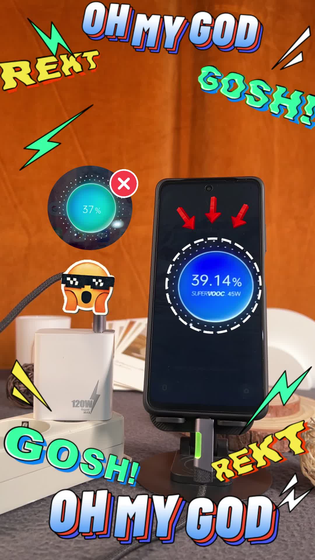 Adapter Pengisi daya USB Adaptor 120W Android ponsel Pengisian daya cepat turbo, pengisian daya kilat Super Dart, pengisian daya kilat SuperVO0C, kabel data jalinan USB ke Tipe C Cable panjang 1m/2m putih Charger- aksesori ponsel