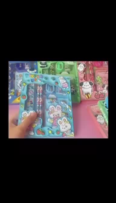 Set Alat Tulis Sekolah Anak Timbul 3D Karakter Panda, Doggie & Space - Molly Dolly's Stationery etsy
