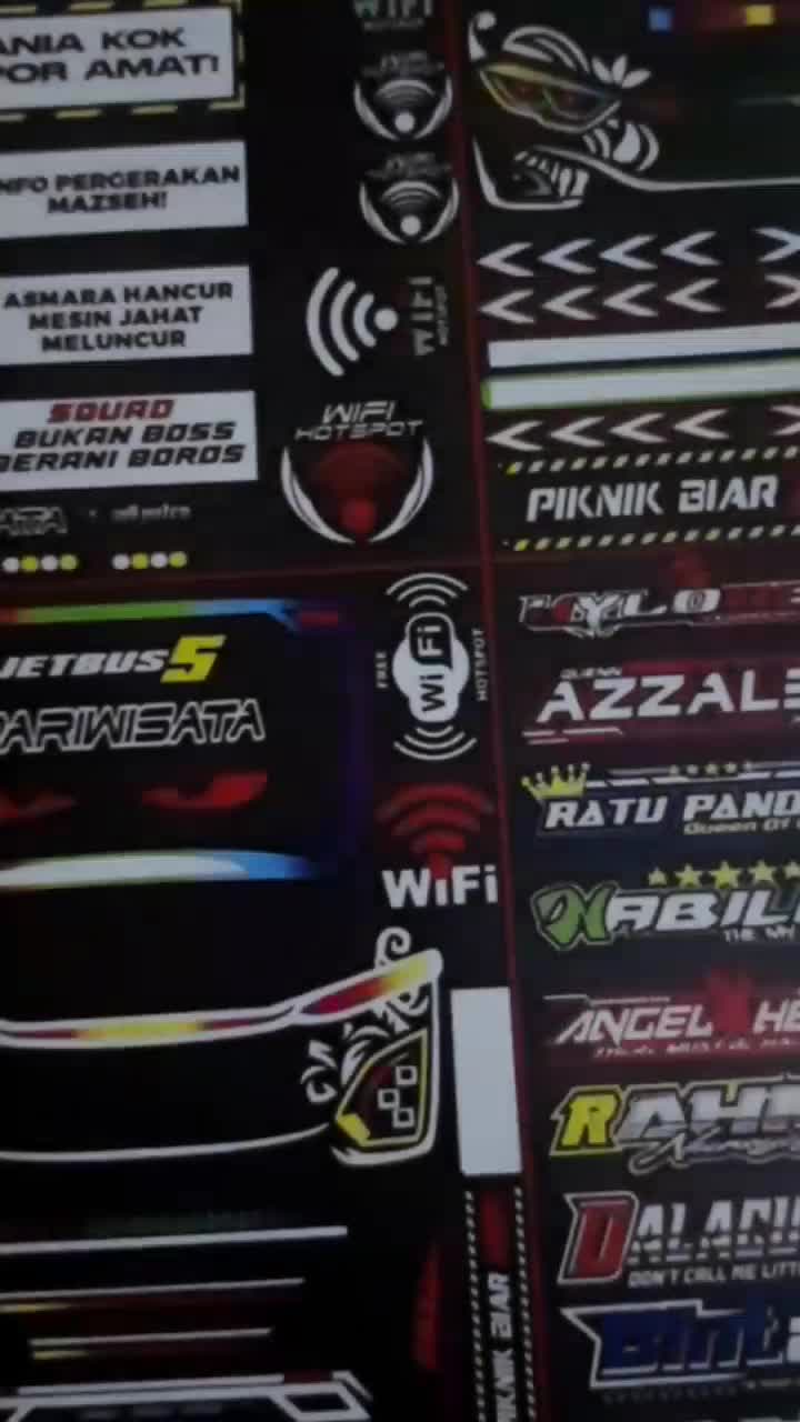 Paket Stiker Miniatur JB 5 1 Lembar Isi 6 Pcs Car Bus