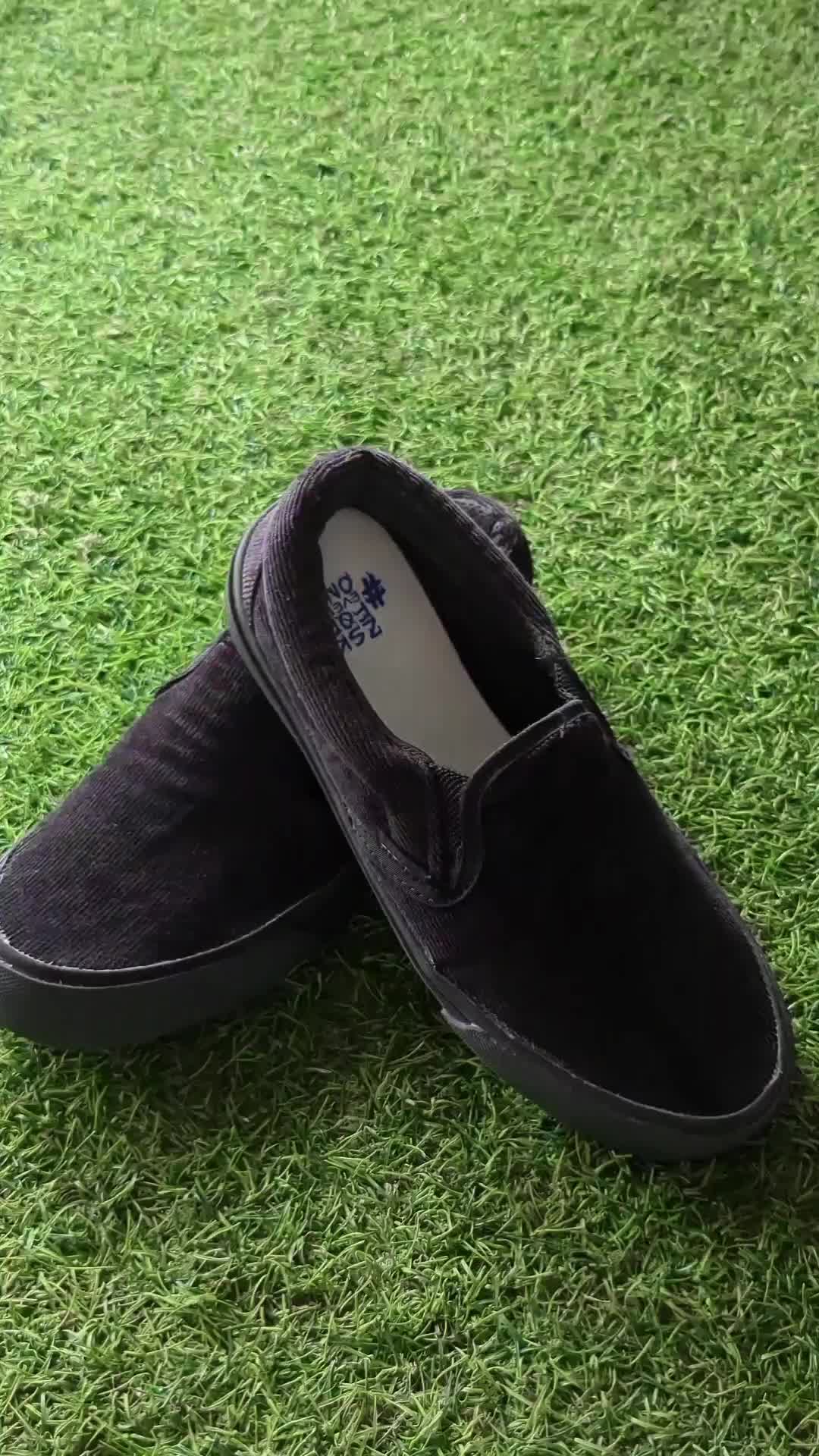 ZASAKA - Sepatu CORETWO Sepatu Slip on Coreduroy Full Black Pria Wanita Original