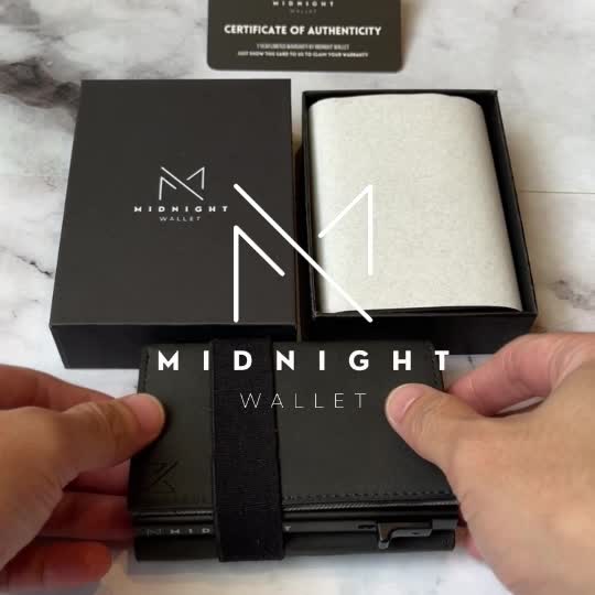 Dompet Pria Kulit Smart Wallet MIDNIGHT RFID BLOCK - MIDNIGHT BLACK
