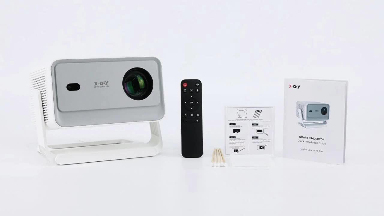 XGODY Gimbal A6 Pro Smart Proyektor LCD -Android 11 - FHD 1080P - AUTO Focuse - Eye Protection - Wireless Mirrorlink - WiFi - Support STB - 700 ANSI