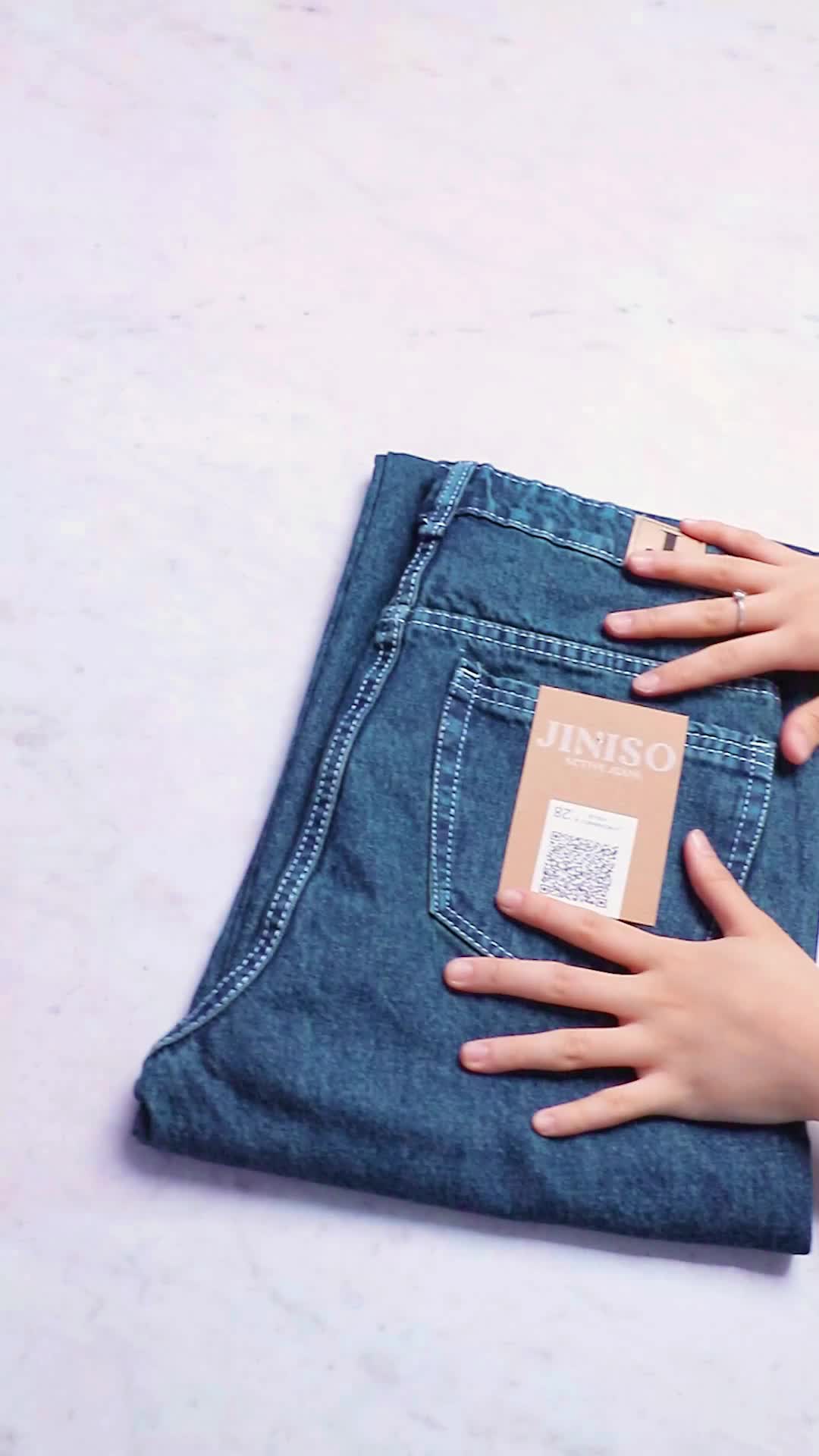 JINISO UNDER AGE - 440 Adjustable Baggy Highwaist Celana Jeans Wanita Warna Ocean Blue