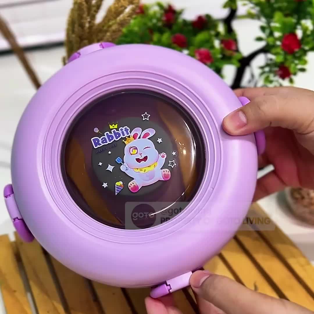 Goto [COD] Koro Lunch Box Stainless Tempat Makan Anak Bulat Karakter Lucu