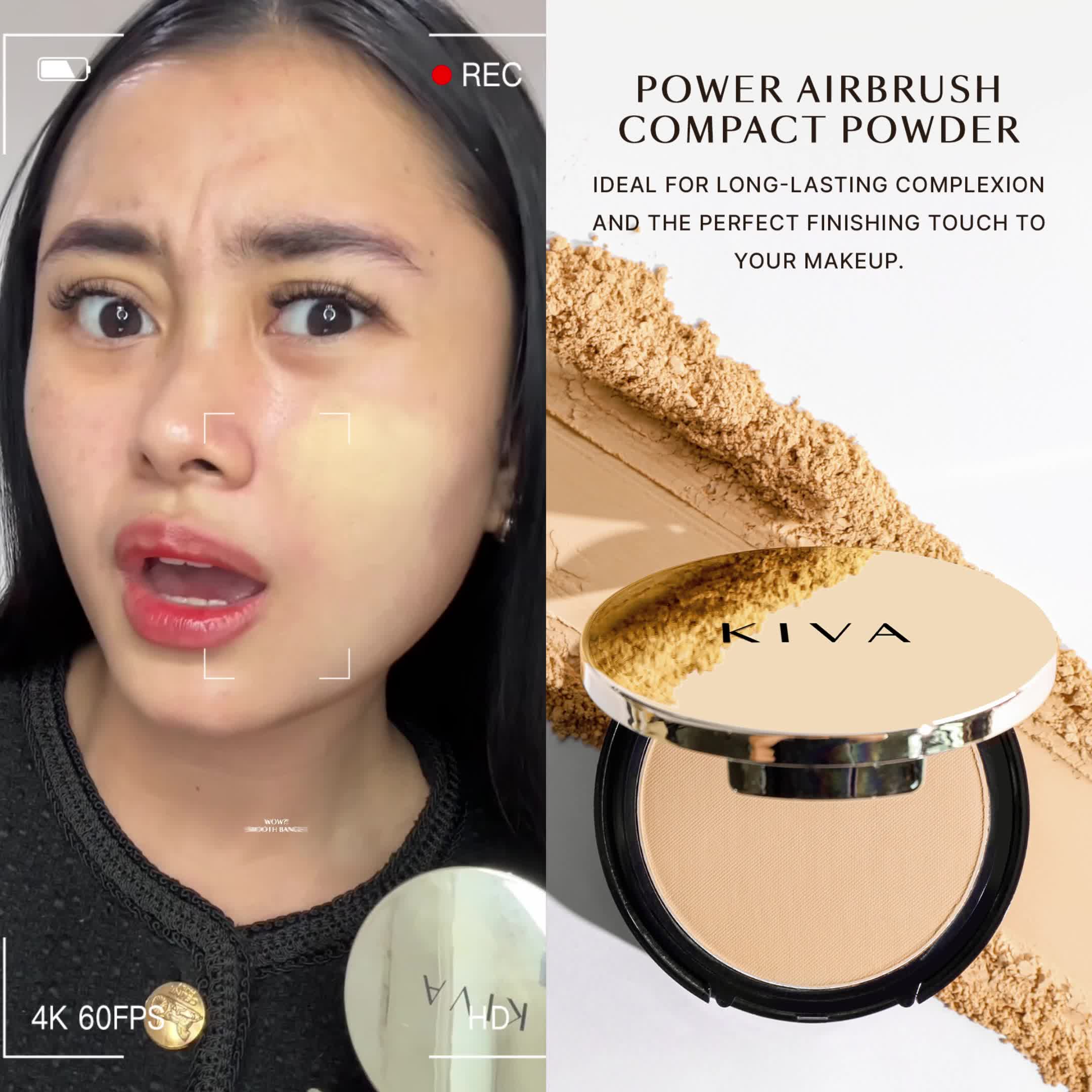[CLEARANCE ED MAR 2026] KIVA Power Airbrush Compact Powder - Pore Blurring Soft focus Effect Spf 48 Clog-free Tahan Minyak Bedak Padat Poreless 11.5gr Anti Crack BPOM Kosmetik