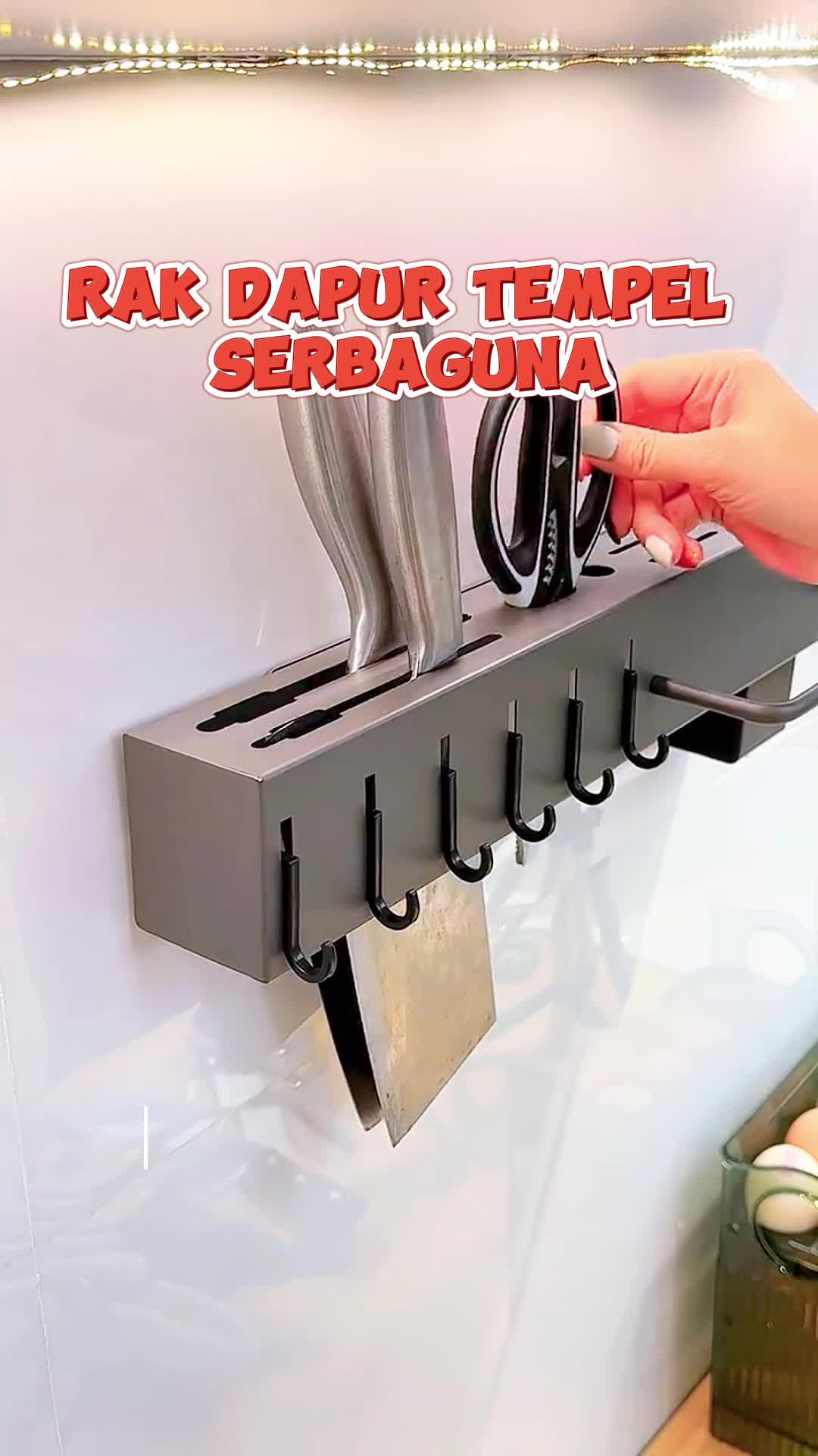 Rak Pisau RAK DAPUR TEMPEL Rak Dapur Kitchen Set Serbaguna Gantungan Peralatan Alat Masak Spatula Panci Pisau Dapur Sendok Knife Kitchenware