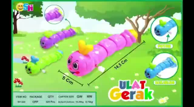 ISI 2 PCS Mainan Anak Ulat Berjalan - Ulat putar Berjalan
