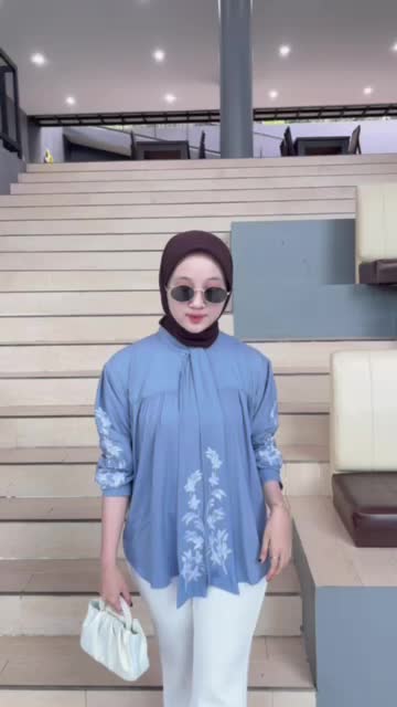 Desy Shirt - kemeja bordir wanita bahan rayon twill overzise
