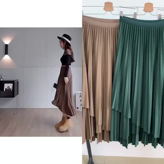[FG] Vicky Pleated Layer Front Skirt R5350