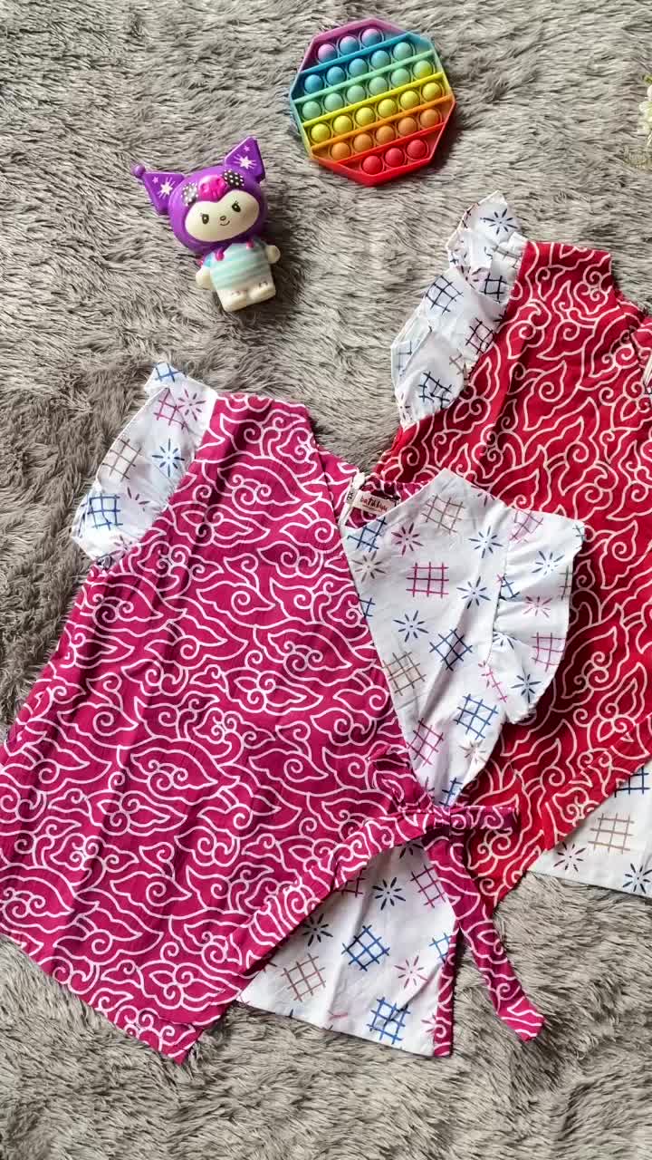 ATASAN BATIK ANAK PEREMPUAN MOTIF MEGAMENDUNG BAHAN KATUN Fashion