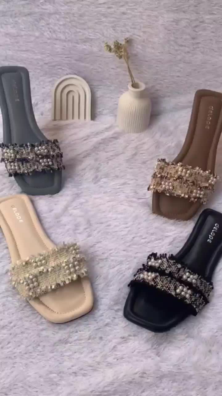 Delope MTR - Sandal teplek wanita/sandal slop/sandal flat/sandal slide/sandal slip on cewek terbaru kekinian