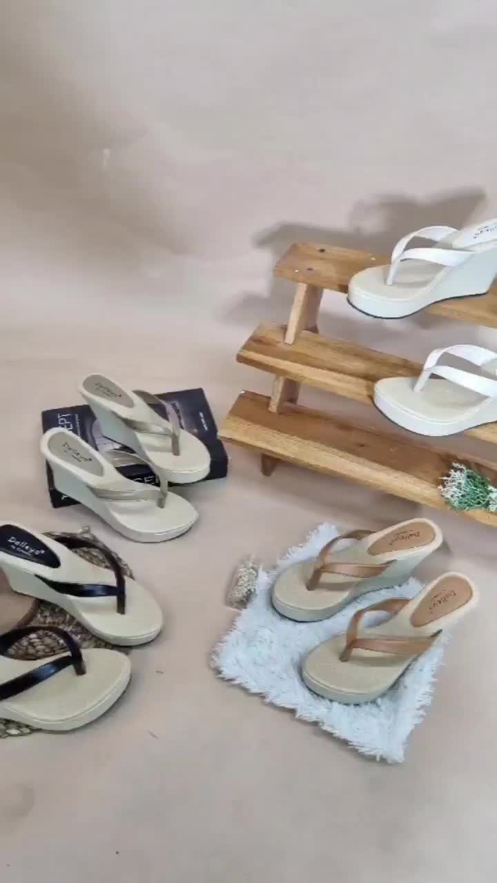DALLEYA COLLECTION - Franda Sandal Wedges Wanita Casual Polos Tinggi 9Cm