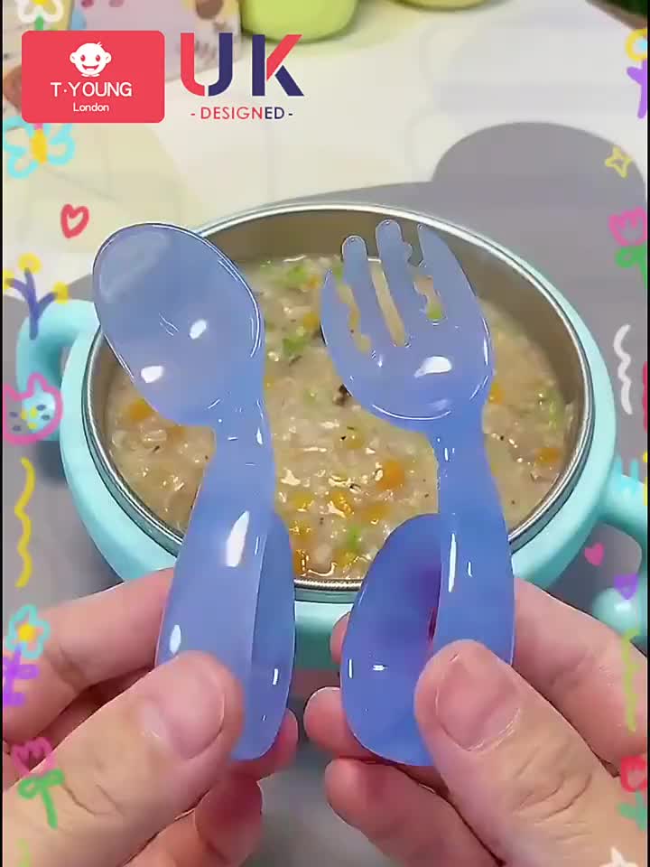 [COD] SK C706 Sendok Garpu Bayi Sensor Suhu Panas Alat Makan MPASI Anak Balita